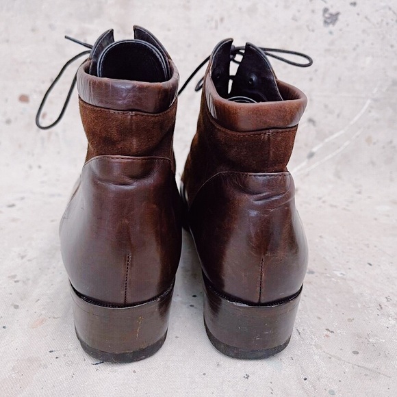 Vintage Paul Green Munchen Brown Suede & Leather Lace Up Ankle Boots Size 9 - Picture 7 of 7